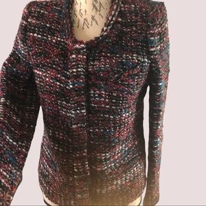 IRO Red Boucle Wool Blend Cardigan Jacket Size 40/US8